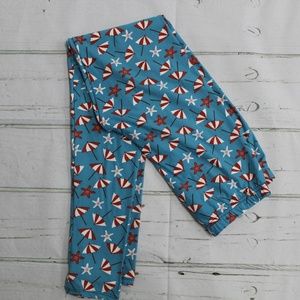 Summer Beach Umbrellas & Starfish Leggings